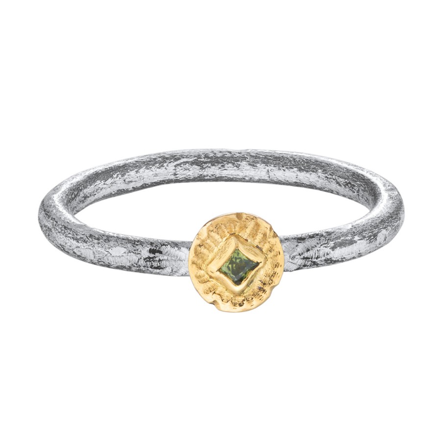 Rings Tomfoolery London | Shine Bright Don'T Burn Ring With Green Sapphire