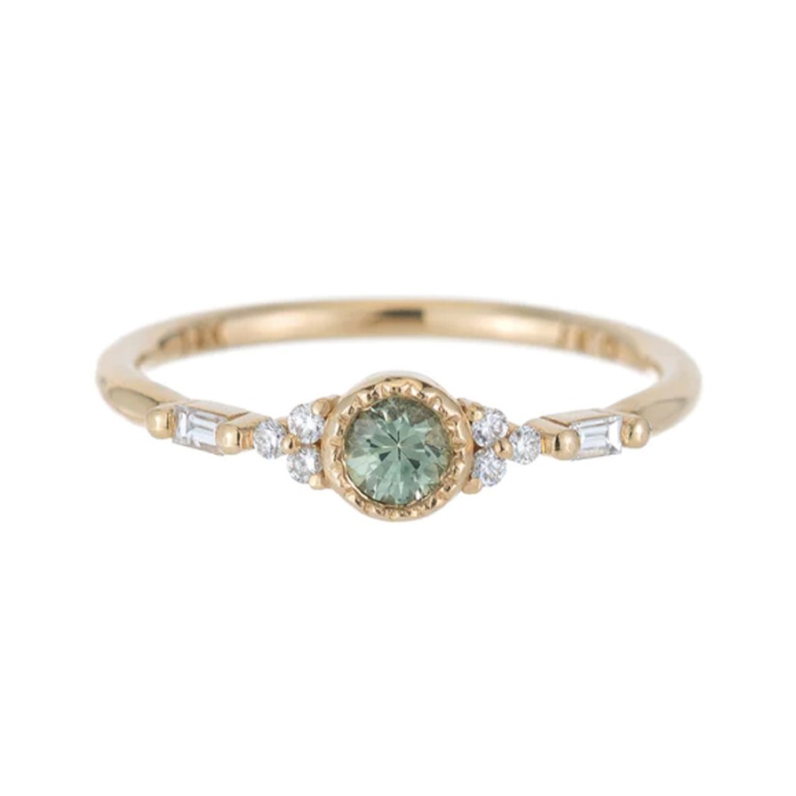 Rings Tomfoolery London | Green Sapphire Round Poeme Ring