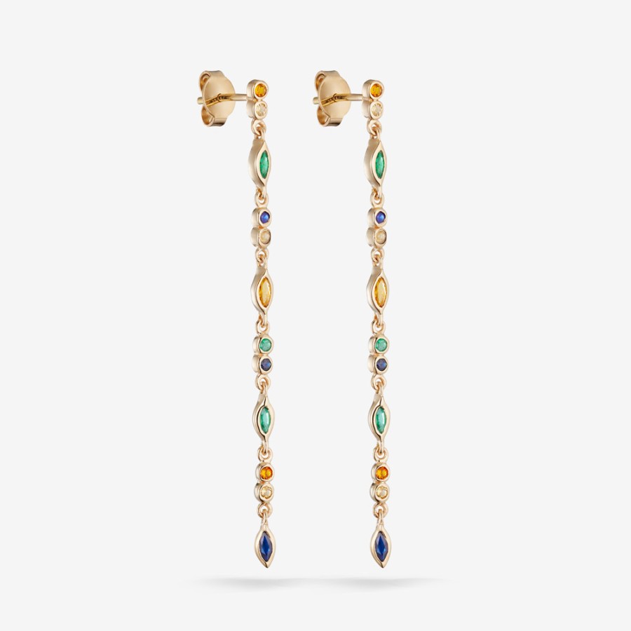 Earrings Tomfoolery London | Gaia Emerald & Sapphire Earrings