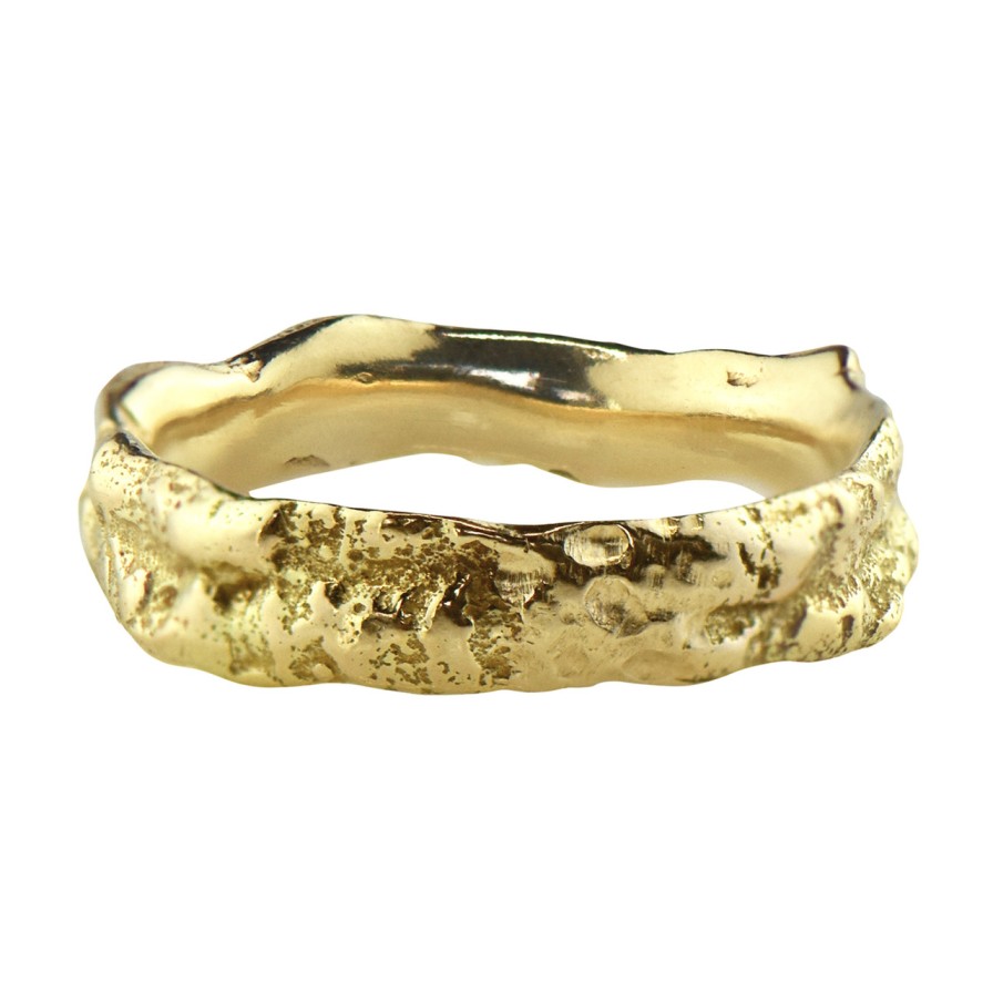 Rings Tomfoolery London | Wide Hawthorne Ring In 14Ct Yellow Gold