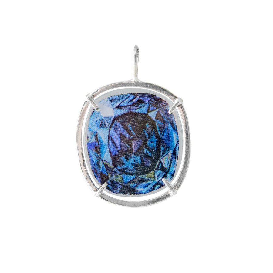 Necklaces Tomfoolery London | Dalia Gemstone Pendant Sapphire