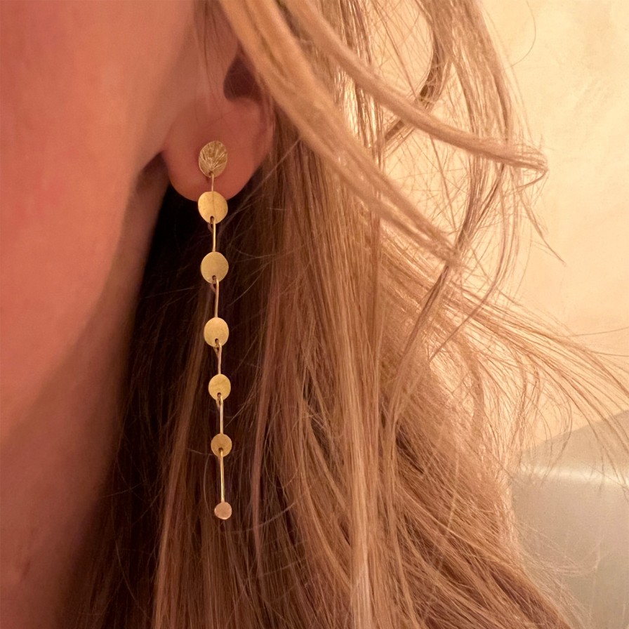 Earrings Tomfoolery London | 18Ct Yellow Gold Cascade Sunray Earrings