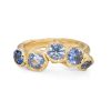 Rings Tomfoolery London | Ocean Anenome Sapphire Ring 18Ct Yellow Gold