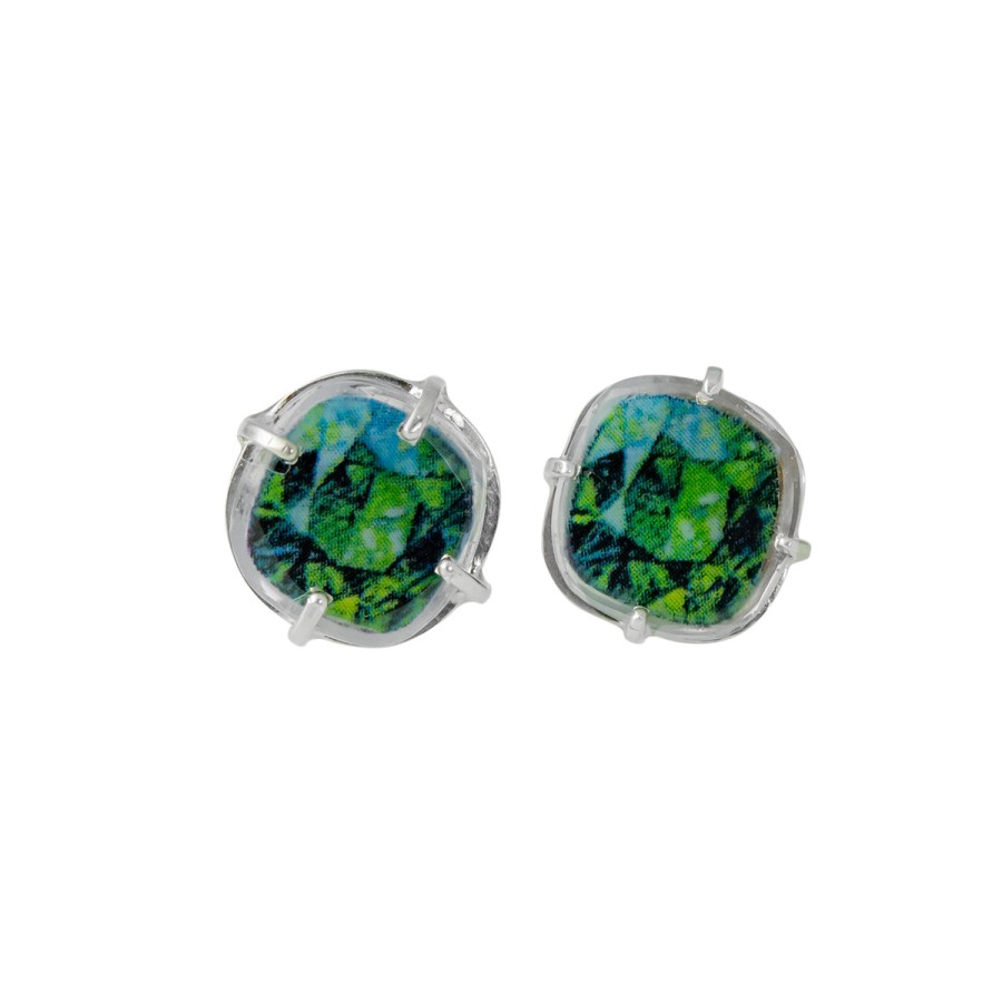 Earrings Tomfoolery London | Eva Gemstone Studs Emerald