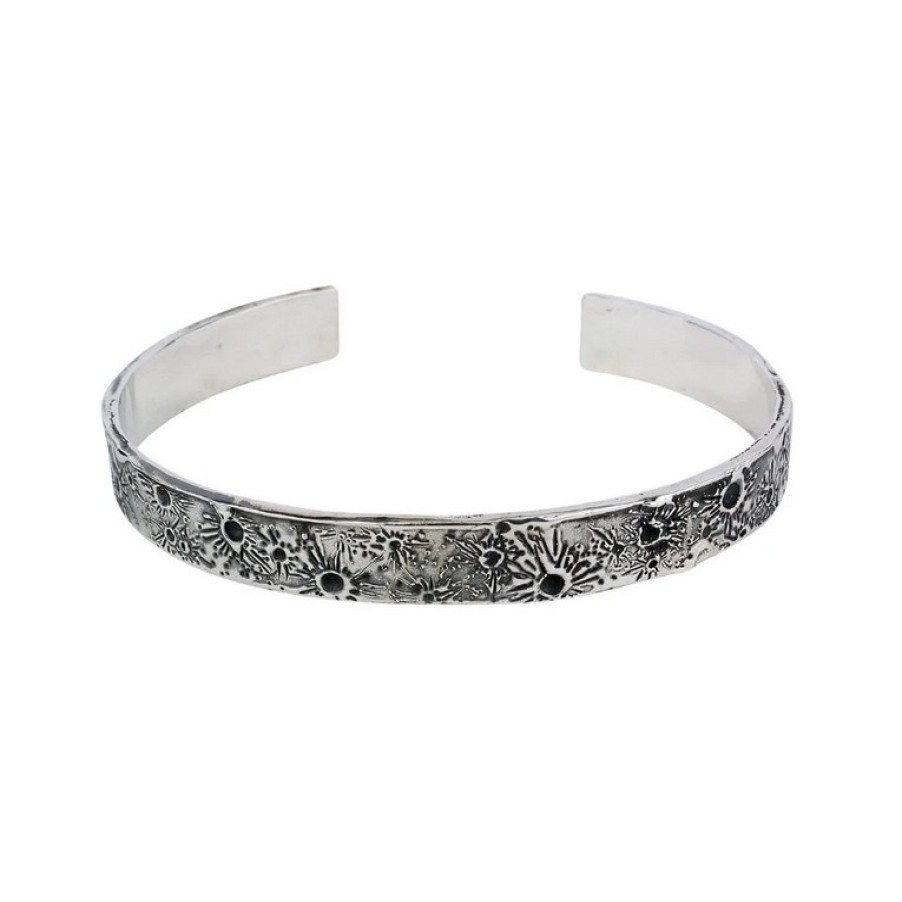 Bracelets Tomfoolery London | Oxidised Silver Moon Crafter Bangle