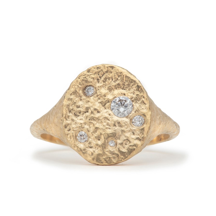 Rings Tomfoolery London | Gather Round Diamond Scattered Signet Ring