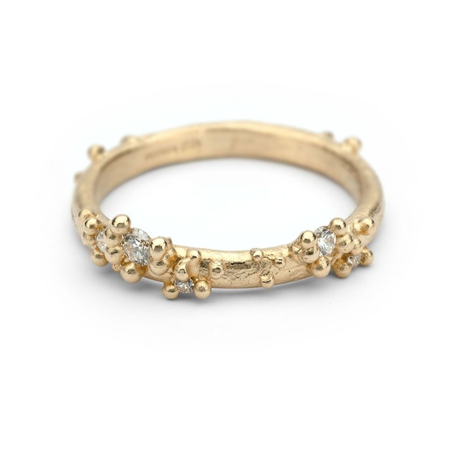 Rings Tomfoolery London | Half Round Band With Diamonds & Granules