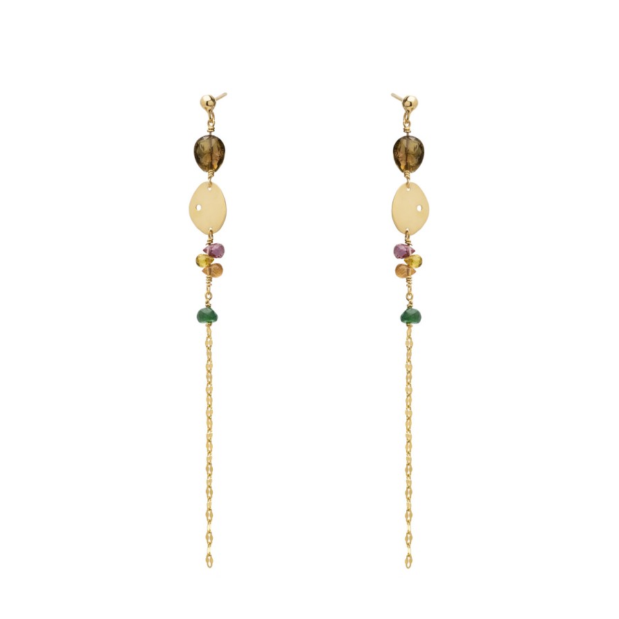 Earrings Tomfoolery London | Tourmaline, Sapphire & Tsavorite Rain Earrings