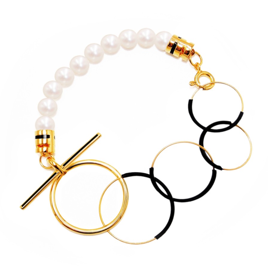 Bracelets Tomfoolery London | Pearl & Loop Chain Bracelet