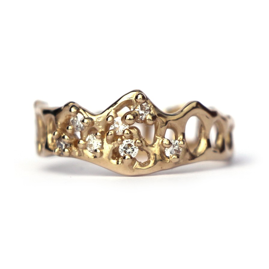 Rings Tomfoolery London | Scattered Diamond Mermaid Crown Ring