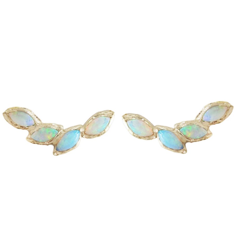 Earrings Tomfoolery London | Petal Opal Ear Crawler