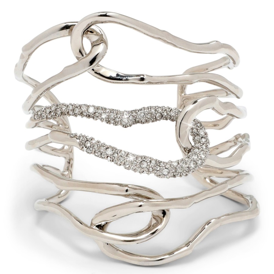 Bracelets Tomfoolery London | Solanales Large Twisted Cuff Bracelet Silver