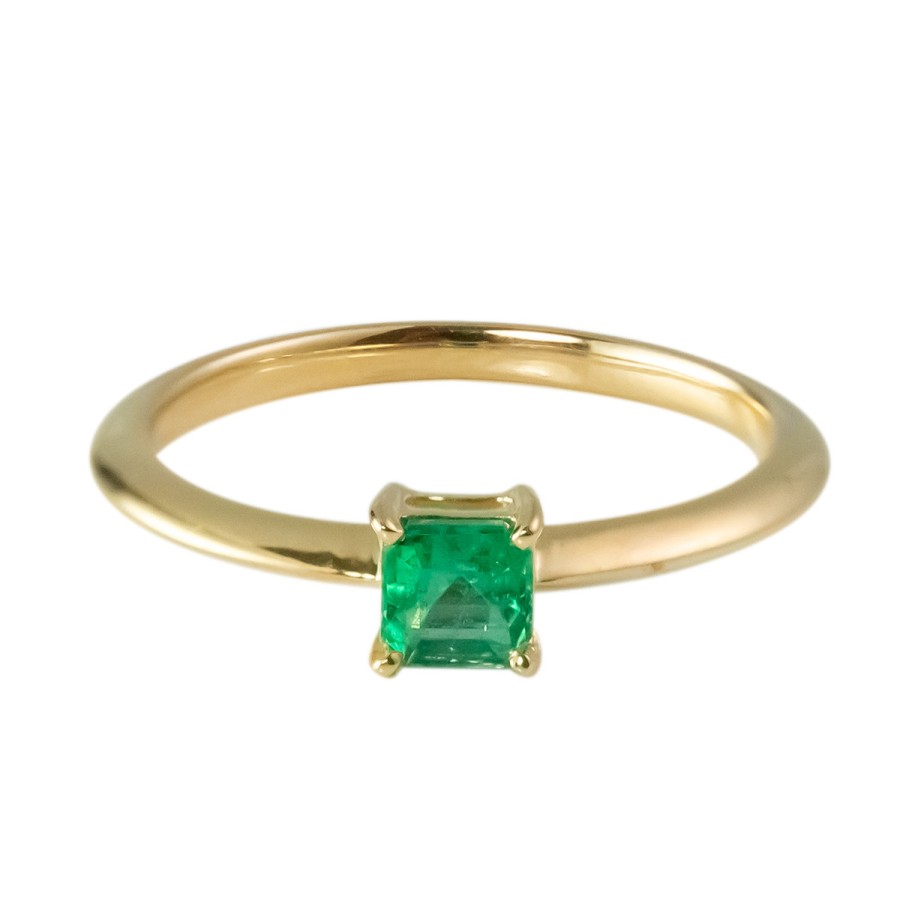 Rings Tomfoolery London | Solo Emerald Square Cut Ring