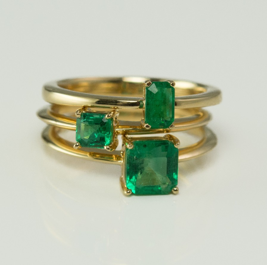 Rings Tomfoolery London | Solo Emerald Square Cut Ring