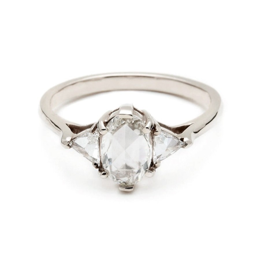 Rings Tomfoolery London | Bea 14Ct White Gold Rose Cut Diamond Ring