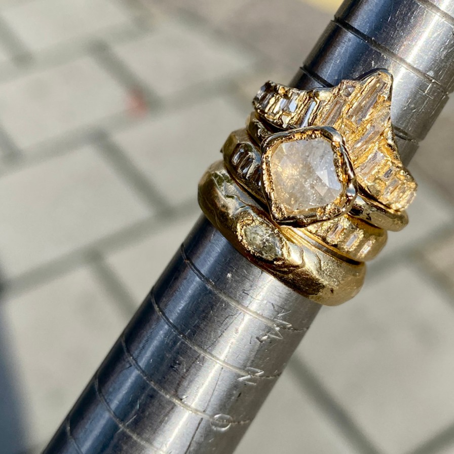 Rings Tomfoolery London | Tf Exclusive Rose Cut Square Diamond Ring