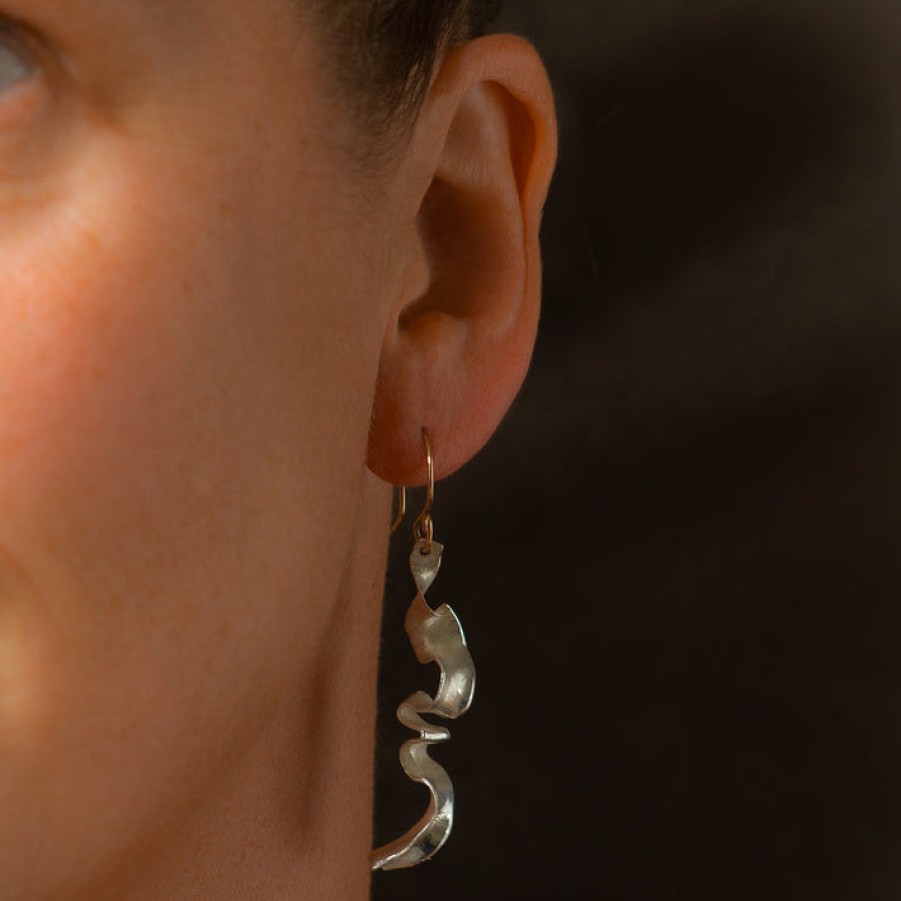 Earrings Tomfoolery London | Sea Grass Drop Earrings Silver