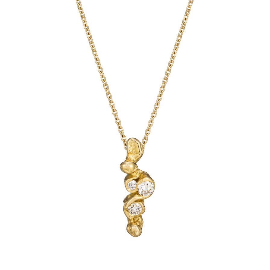 Necklaces Tomfoolery London | Spiralis Diamond Pendant 18Ct Yellow Gold