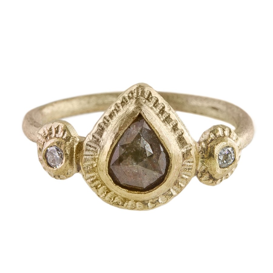 Rings Tomfoolery London | 14 Carat Gold & Three Stone Diamond Ring