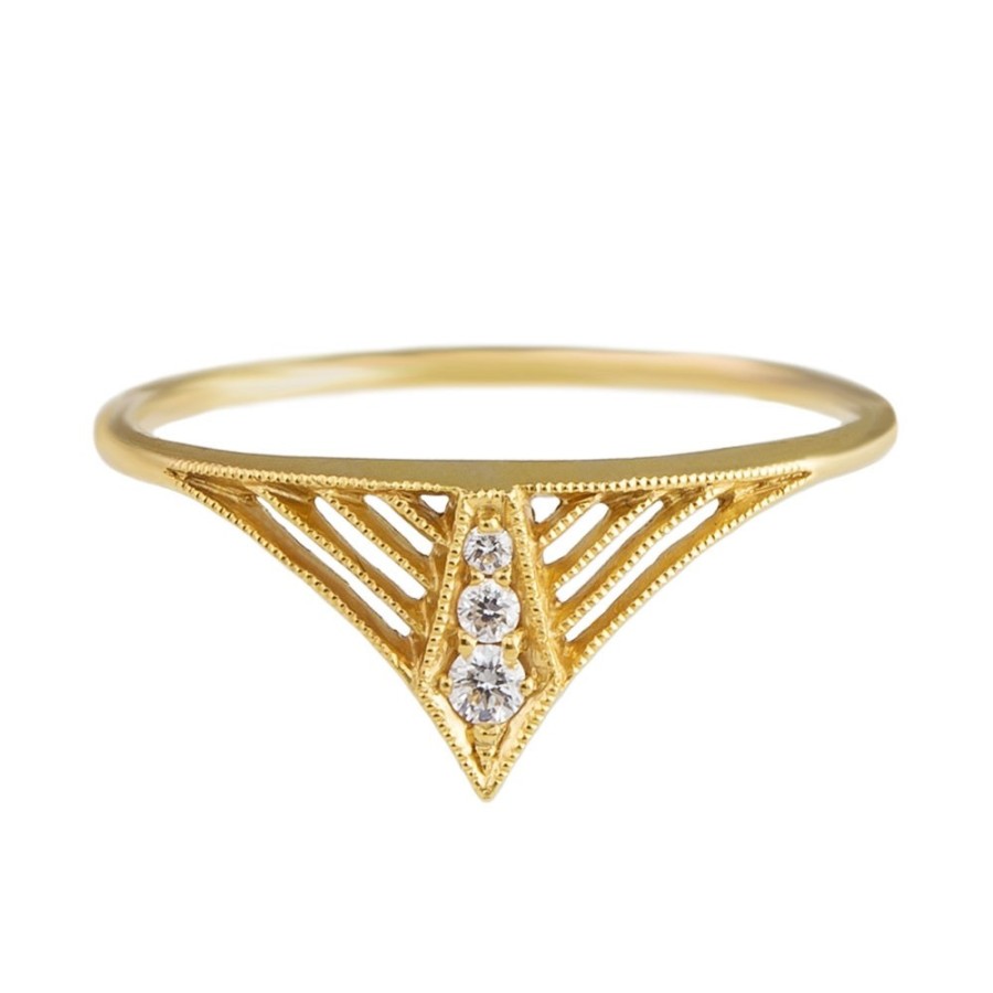 Rings Tomfoolery London | 14Ct Yellow Gold Diamond Vela Ring