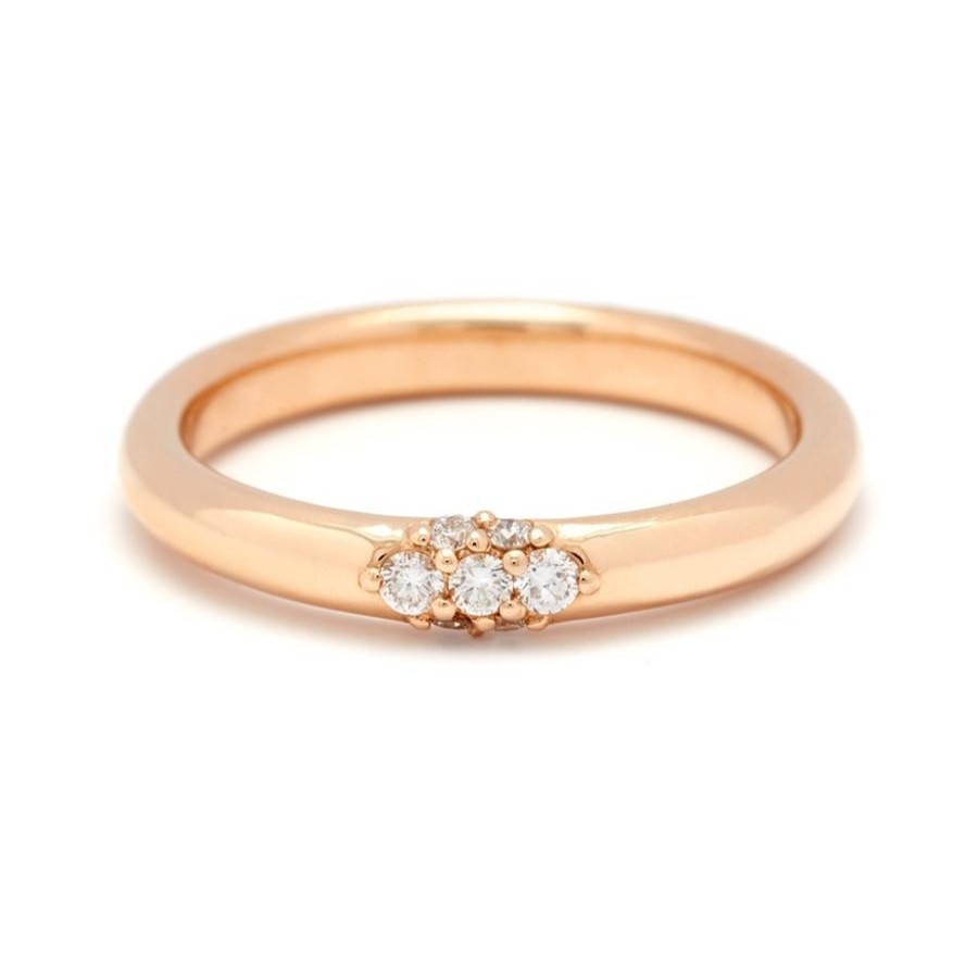 Rings Tomfoolery London | Celestine 14Ct Yellow Gold Diamond Single Cluster Band