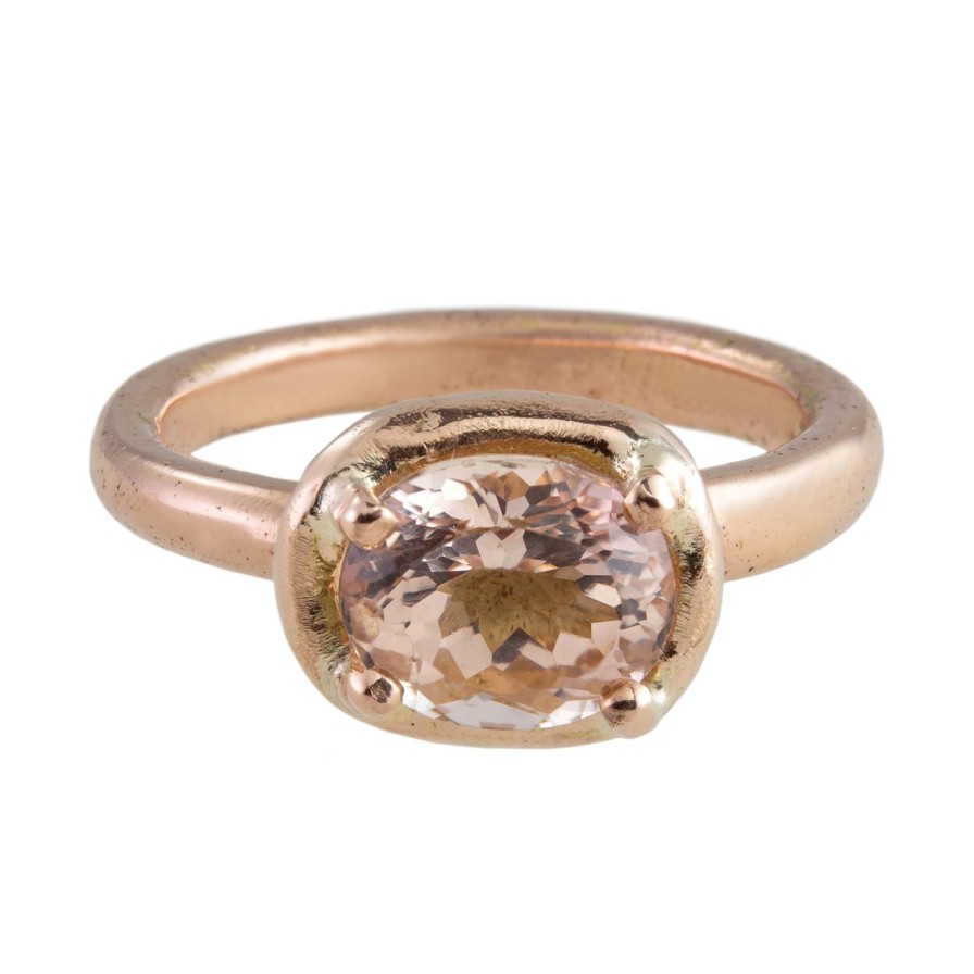 Rings Tomfoolery London | Organic Morganite & 9Ct Rose Gold Ring