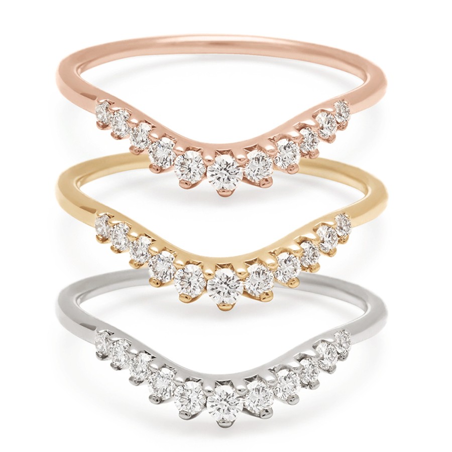 Rings Tomfoolery London | White Diamond Tiara Curve Band