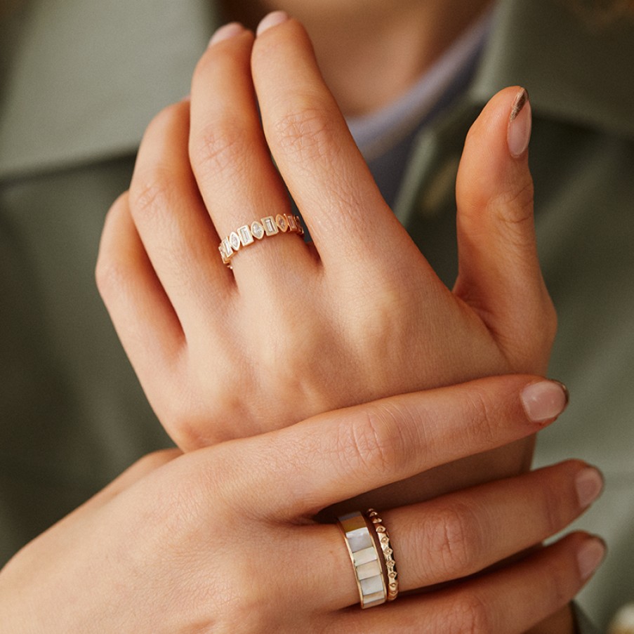 Rings Tomfoolery London | White Diamond Marquise & Baguette Eternity Ring