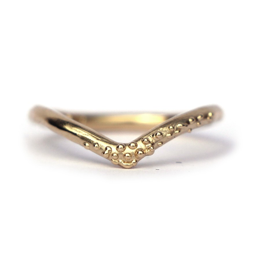 Rings Tomfoolery London | 14Ct Yellow Gold Rockpool Wishbone Ring