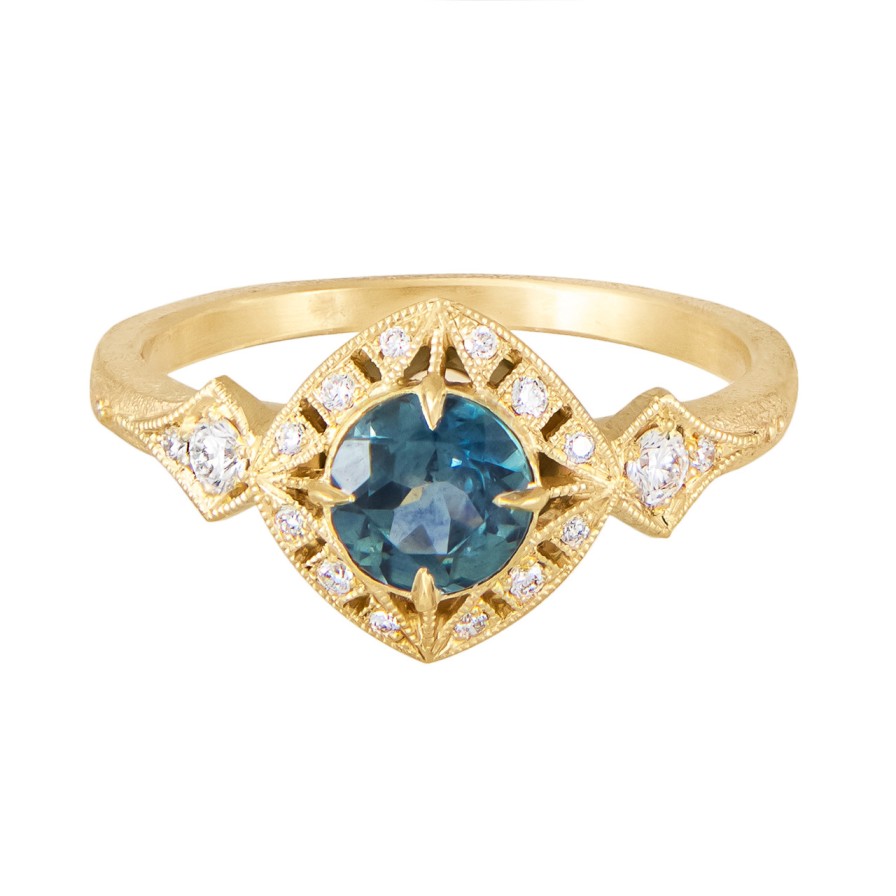 Rings Tomfoolery London | Basilea Ring With Teal Montana Sapphire