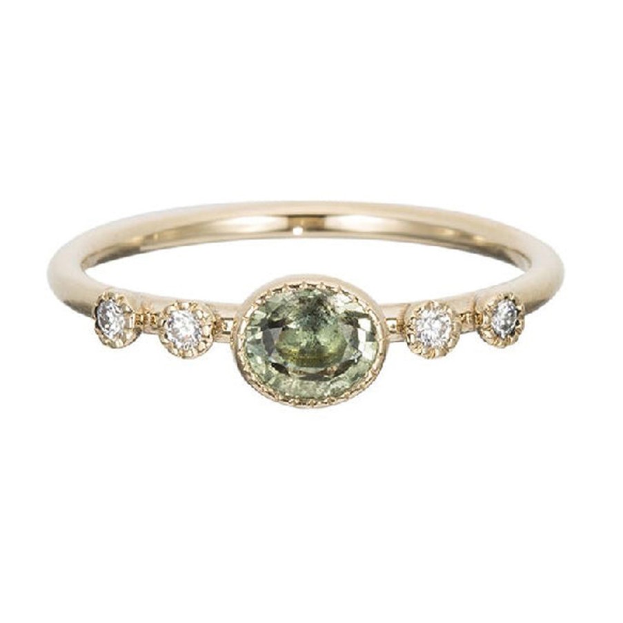 Rings Tomfoolery London | Green Sapphire Dew Ring