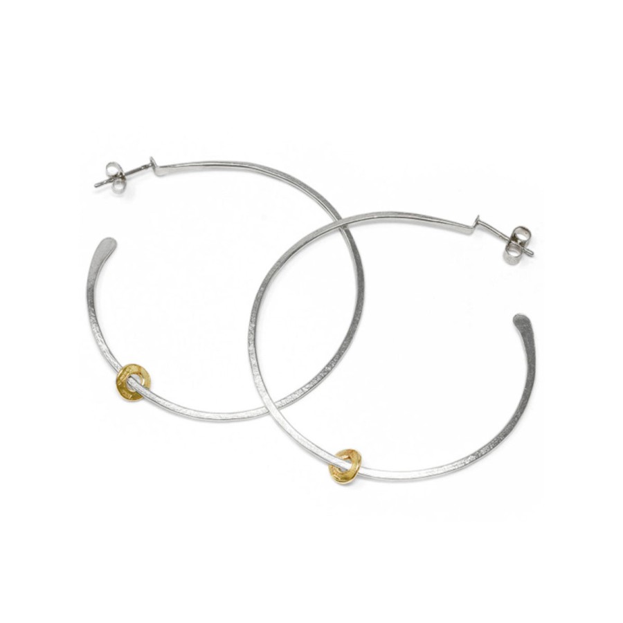 Earrings Tomfoolery London | Honesty Mix Silver And Gold Hoops