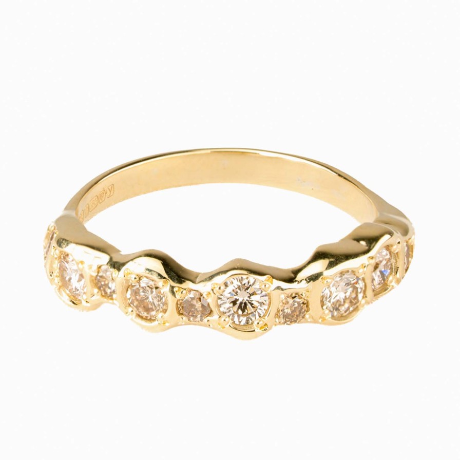 Rings Tomfoolery London | Tf Exclusive 14Ct Yellow Gold & Natural Cinnamon Diamond Band