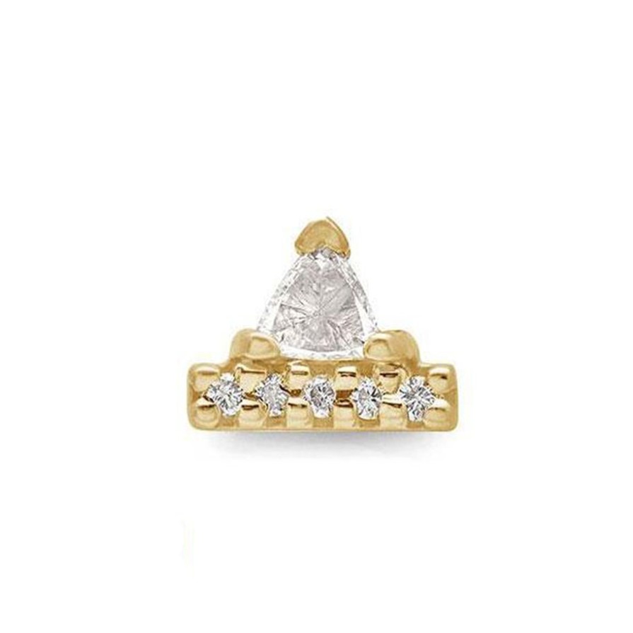 Earrings Tomfoolery London | Bea Stardust 14Ct Yellow Gold Diamond Single Stud