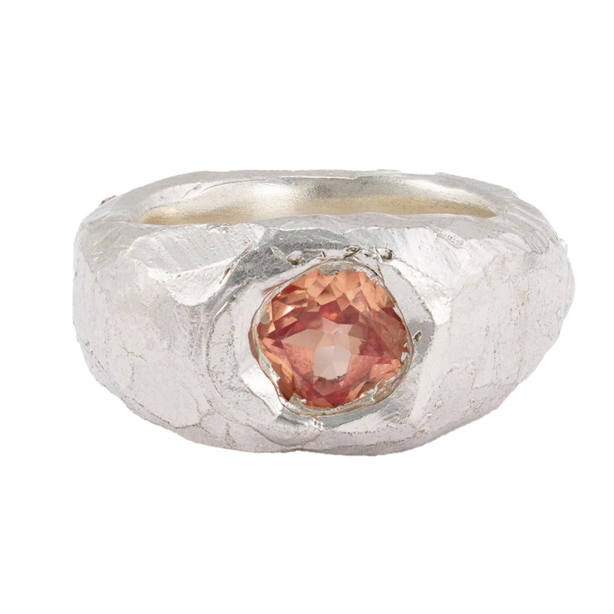 Rings Tomfoolery London | Caburn Padparadscha Sapphire Signet Ring