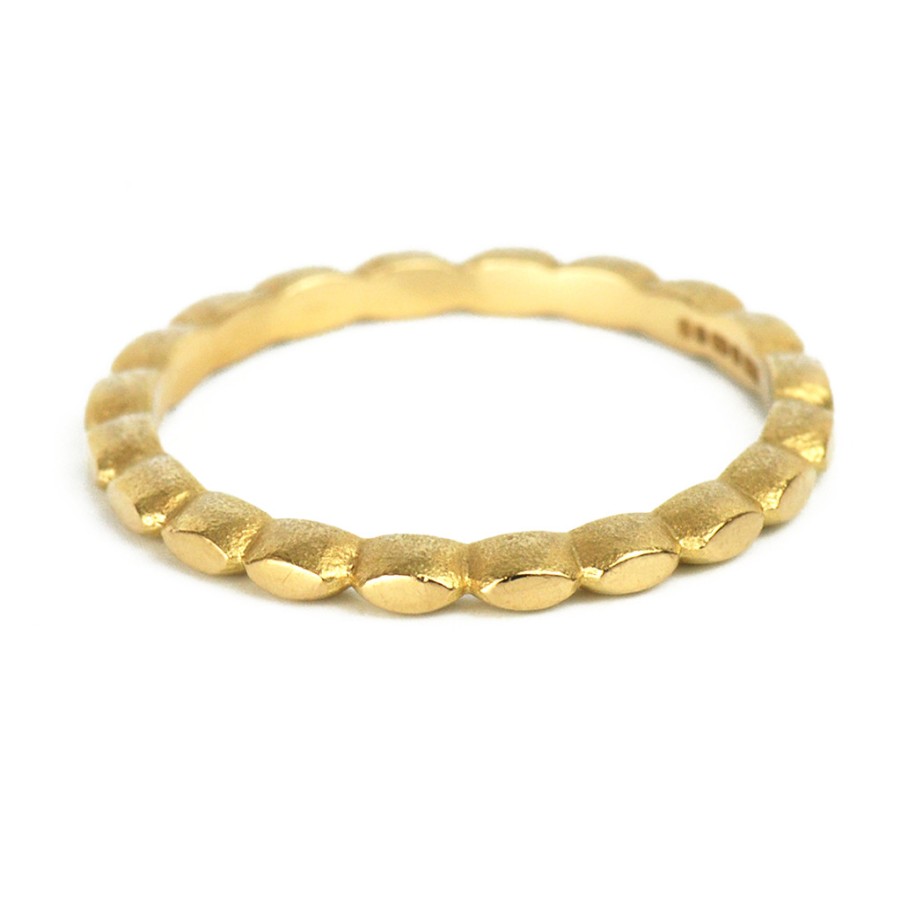 Rings Tomfoolery London | Narrow 18Ct Yellow Gold Seeds Band