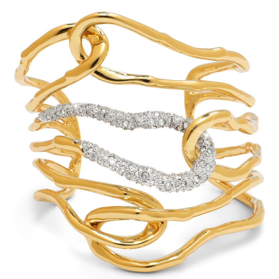 Bracelets Tomfoolery London | Solanales Large Twisted Cuff Bracelet Gold