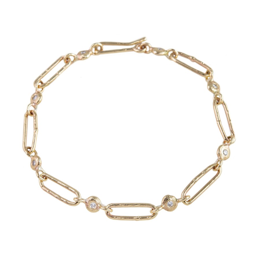 Bracelets Tomfoolery London | Organic Diamond & 9Ct Rose Gold Bracelet