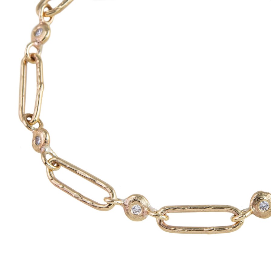 Bracelets Tomfoolery London | Organic Diamond & 9Ct Rose Gold Bracelet