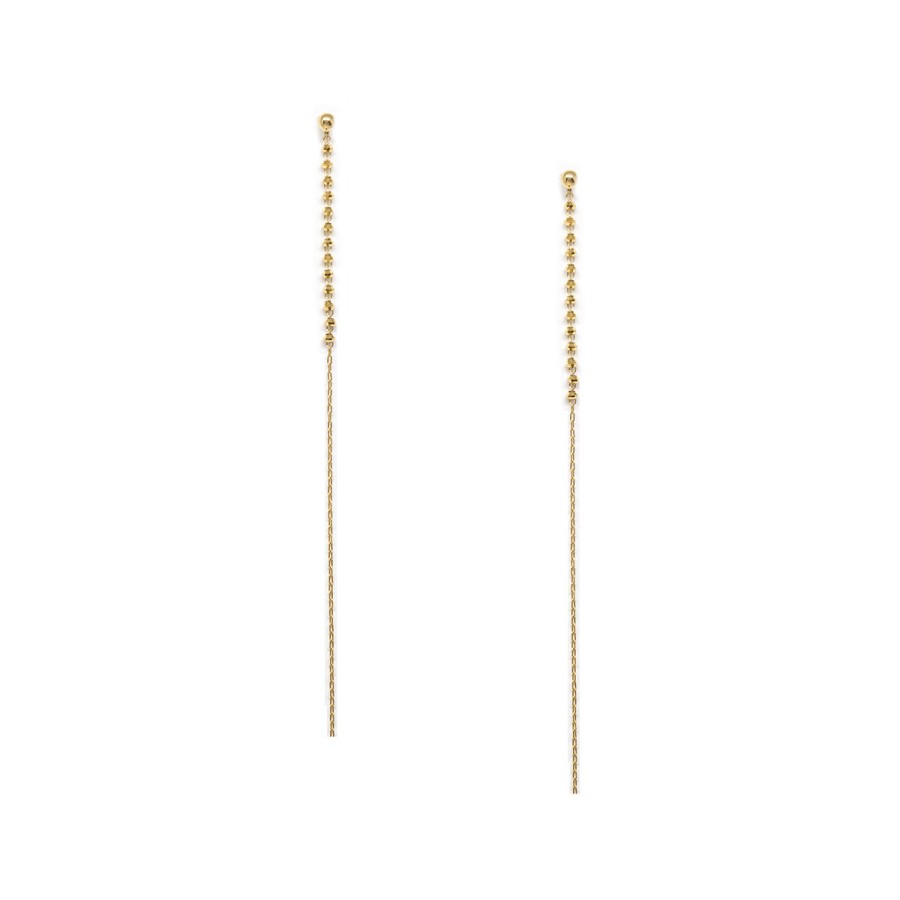 Earrings Tomfoolery London | Shimmer Line Earrings In 18Ct Yellow Gold