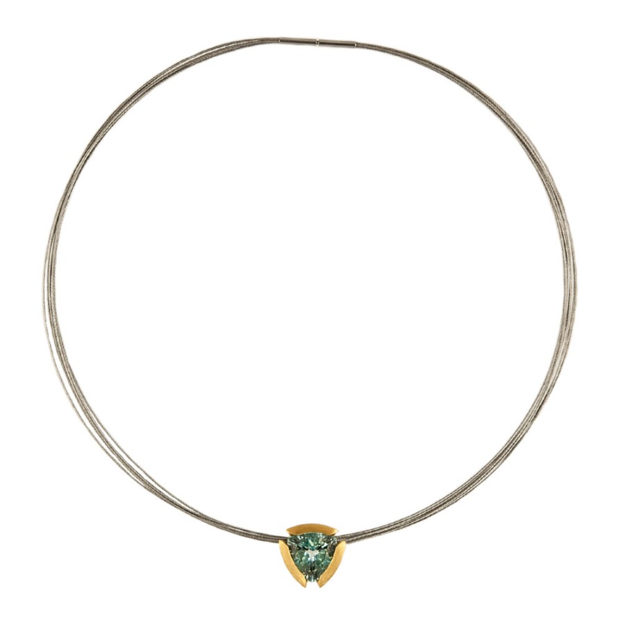 Necklaces Tomfoolery London | Blue Topaz Triilion Necklace