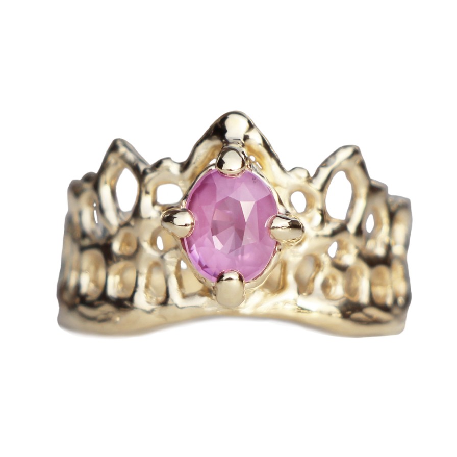 Rings Tomfoolery London | Pink Sapphire Princess Mermaid Crown Ring