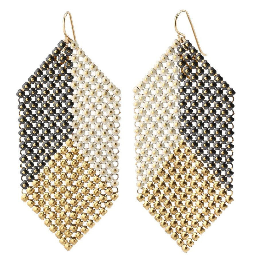 Earrings Tomfoolery London | Apex Long Mesh Drop Earrings