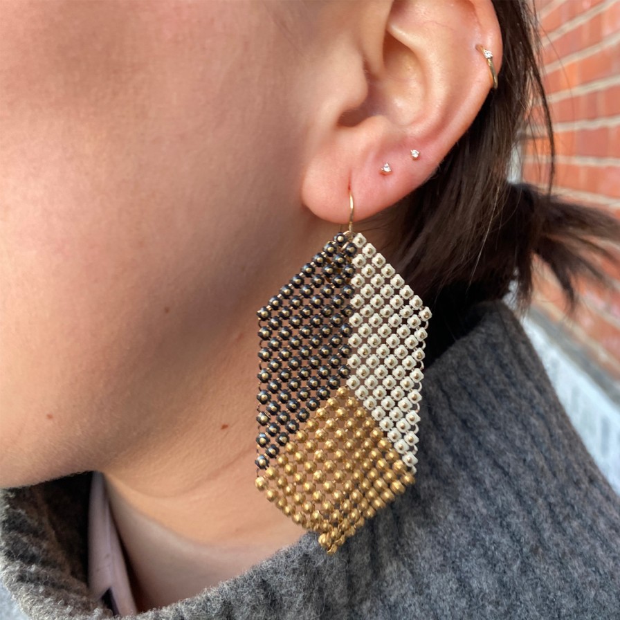 Earrings Tomfoolery London | Apex Long Mesh Drop Earrings