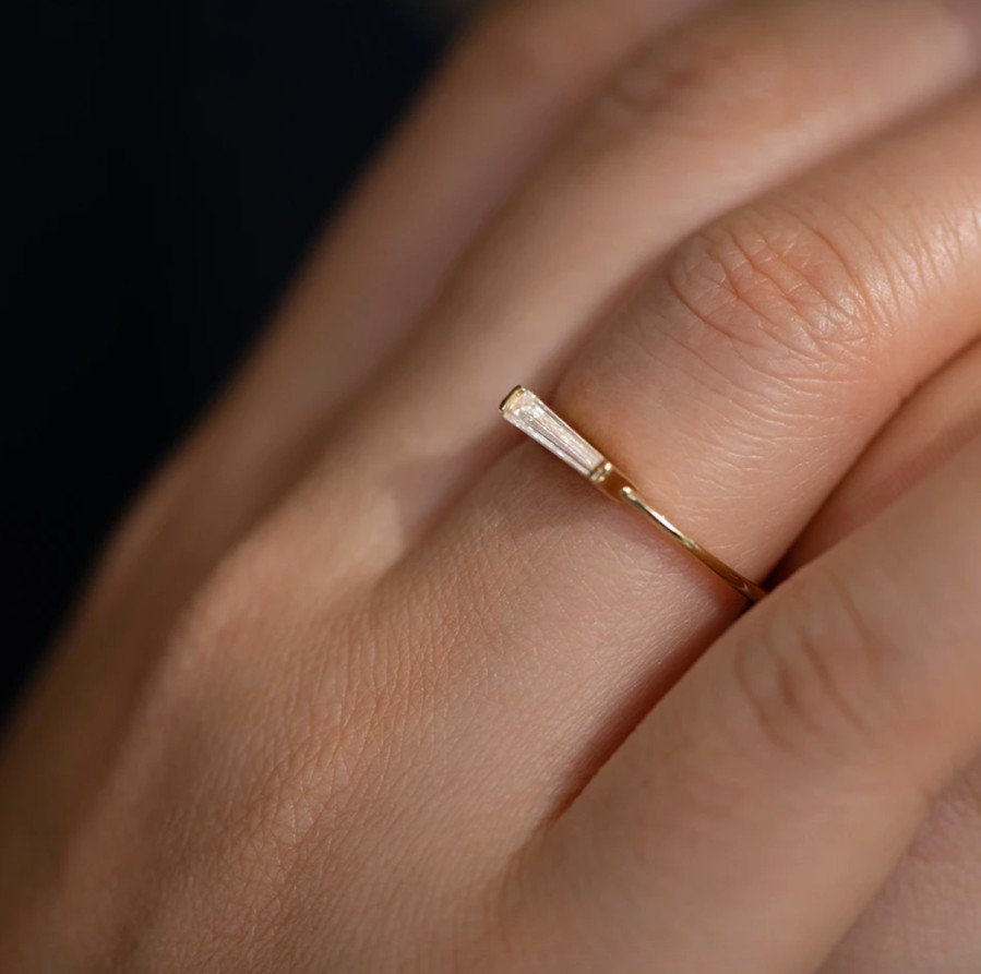 Rings Tomfoolery London | Single Tapered Baguette Diamond Ring