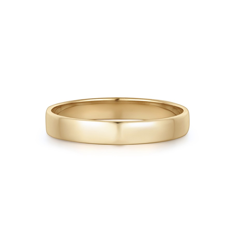 Rings Tomfoolery London | 3Mm Flat Band In 14Ct Yellow Gold