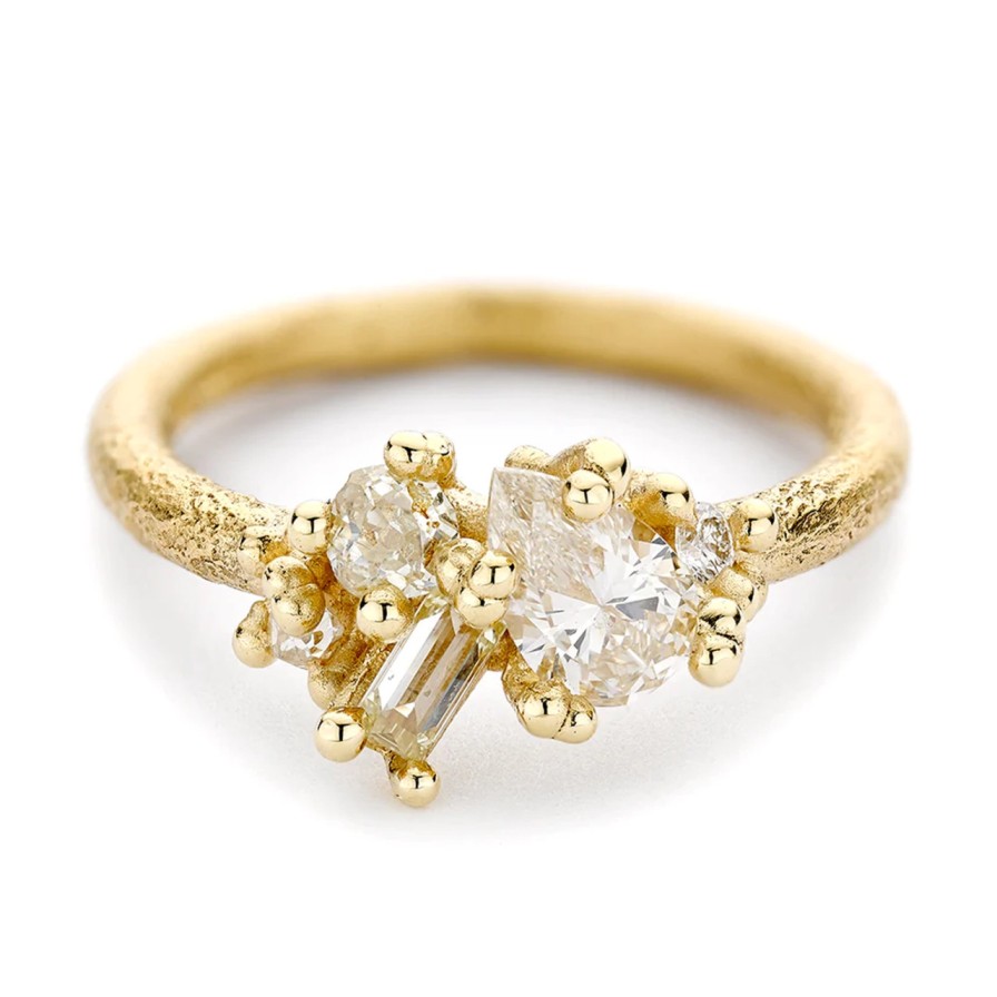 Rings Tomfoolery London | Contrast Cut Diamond Cluster Ring