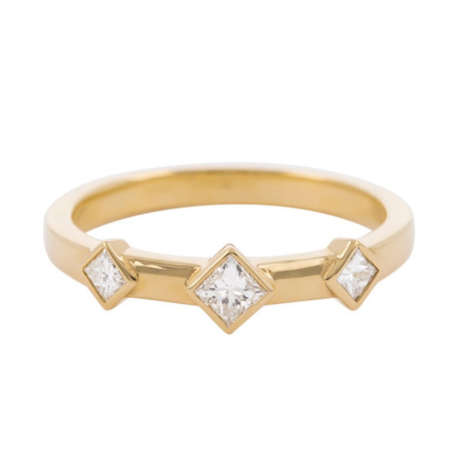 Rings Tomfoolery London | Princess Cut Trio Diamond Ring