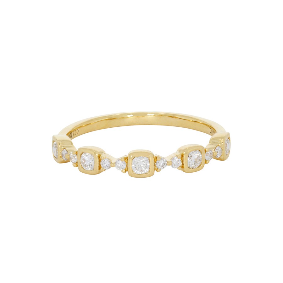 Rings Tomfoolery London | Square Diamond Half Eternity Ring