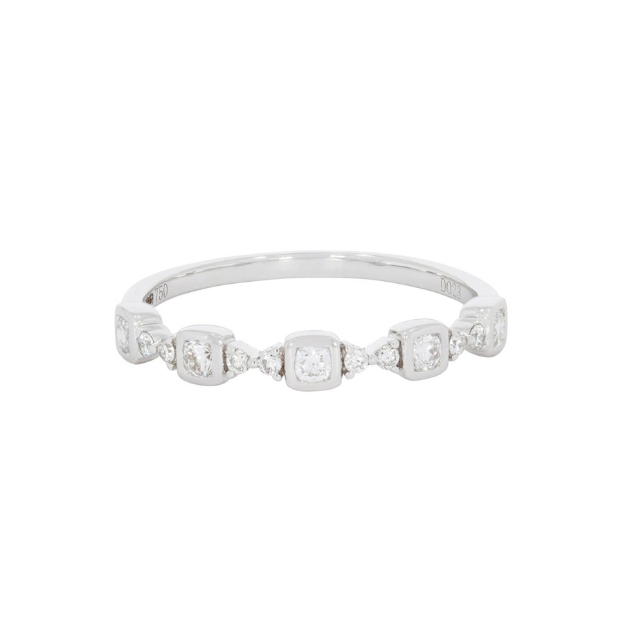 Rings Tomfoolery London | Square Diamond Half Eternity Ring